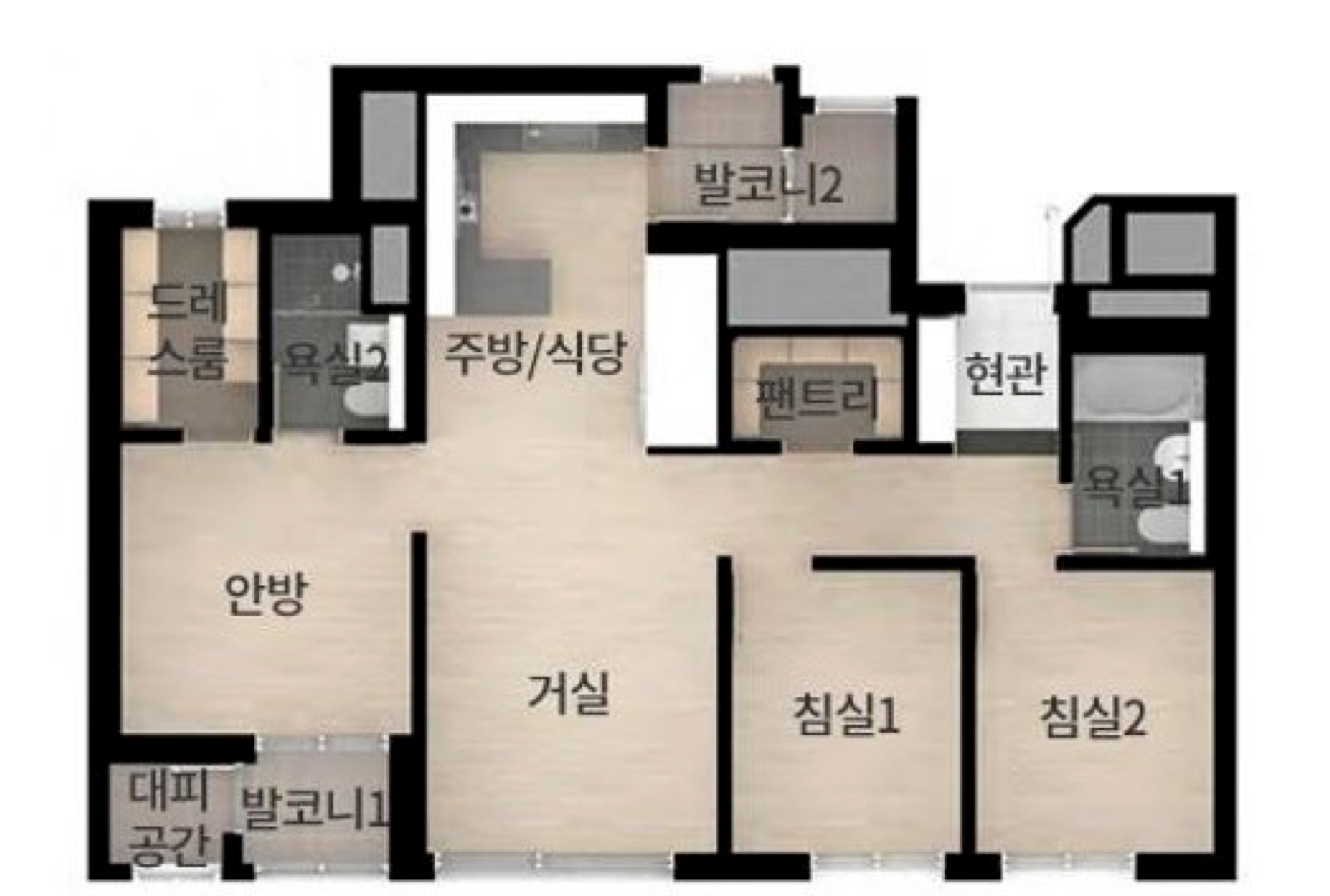 명지 화전 우방아이유쉘 59A 평면도