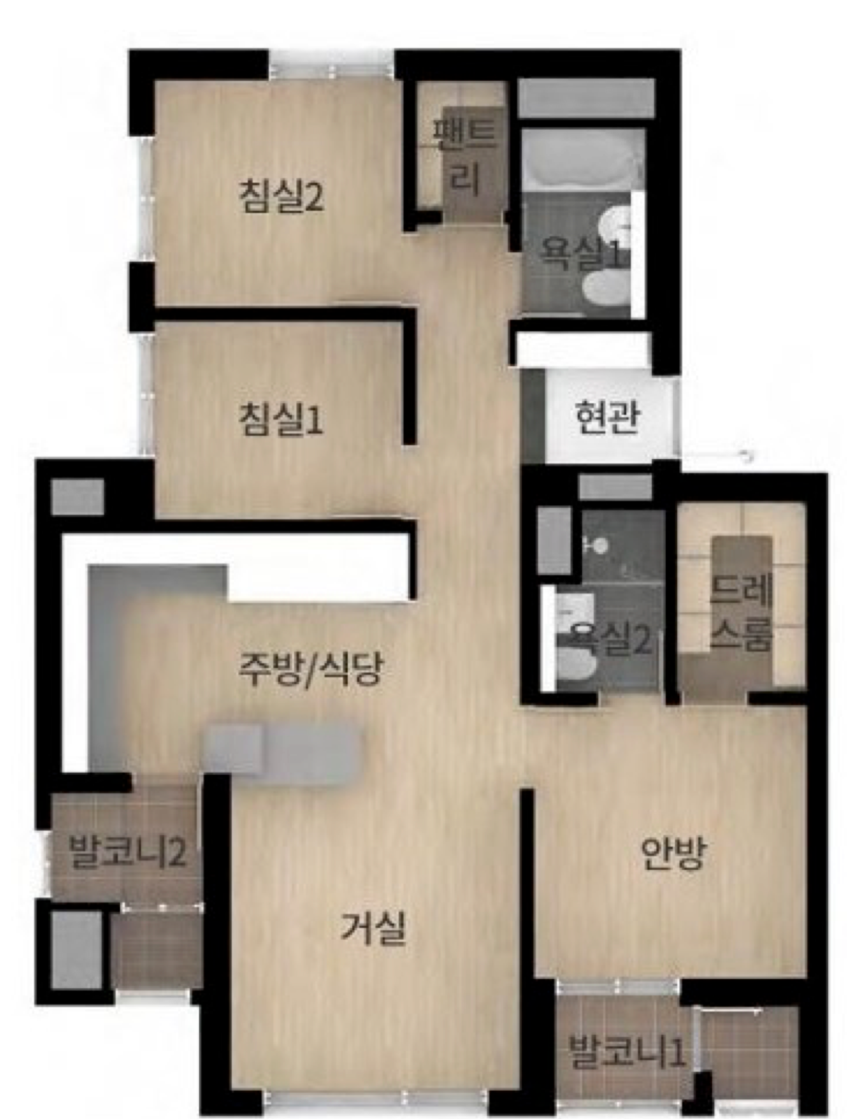 명지 화전 우방아이유쉘 59C 평면도